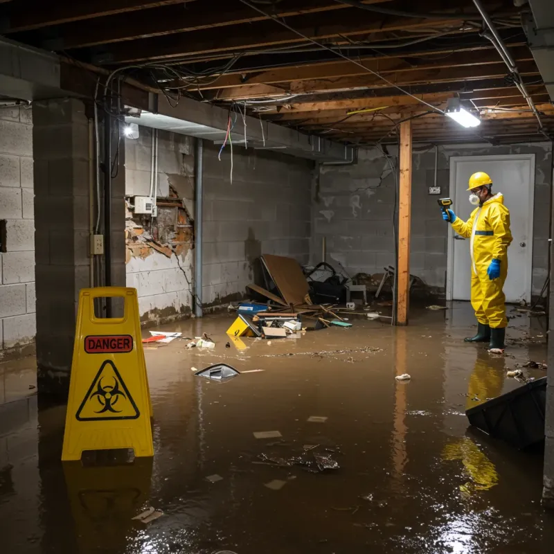 Flooded Basement Electrical Hazard in Hertford County, NC Property